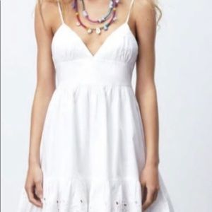 Zara white EMBROIDERED MINI DRESS size M